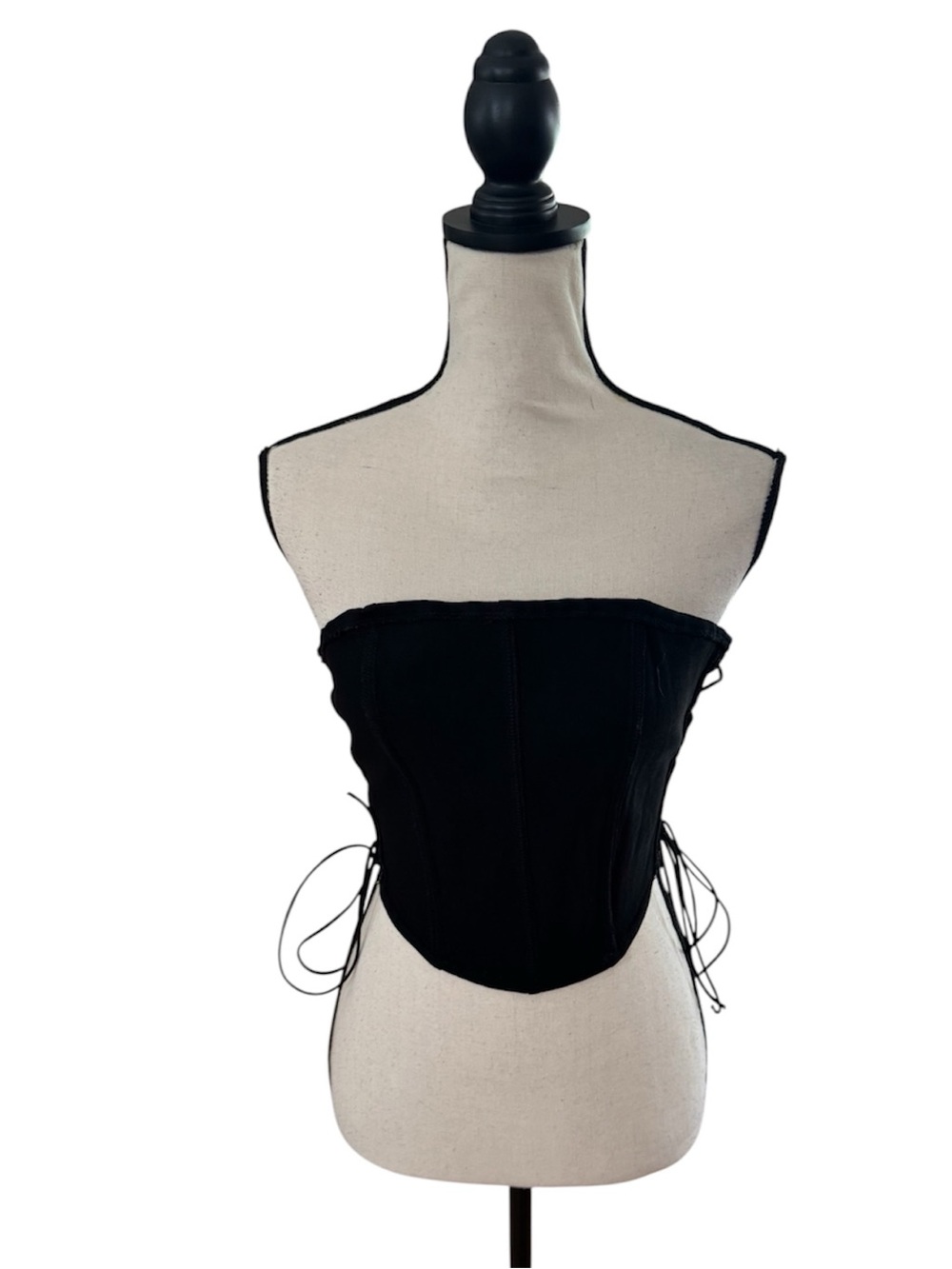 Black Strapless Corset Top